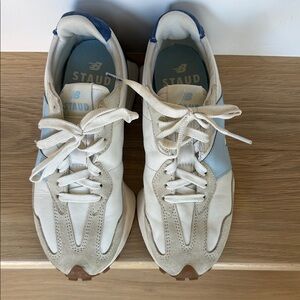 New Balance x Staud White and Blue Women's Sneakers